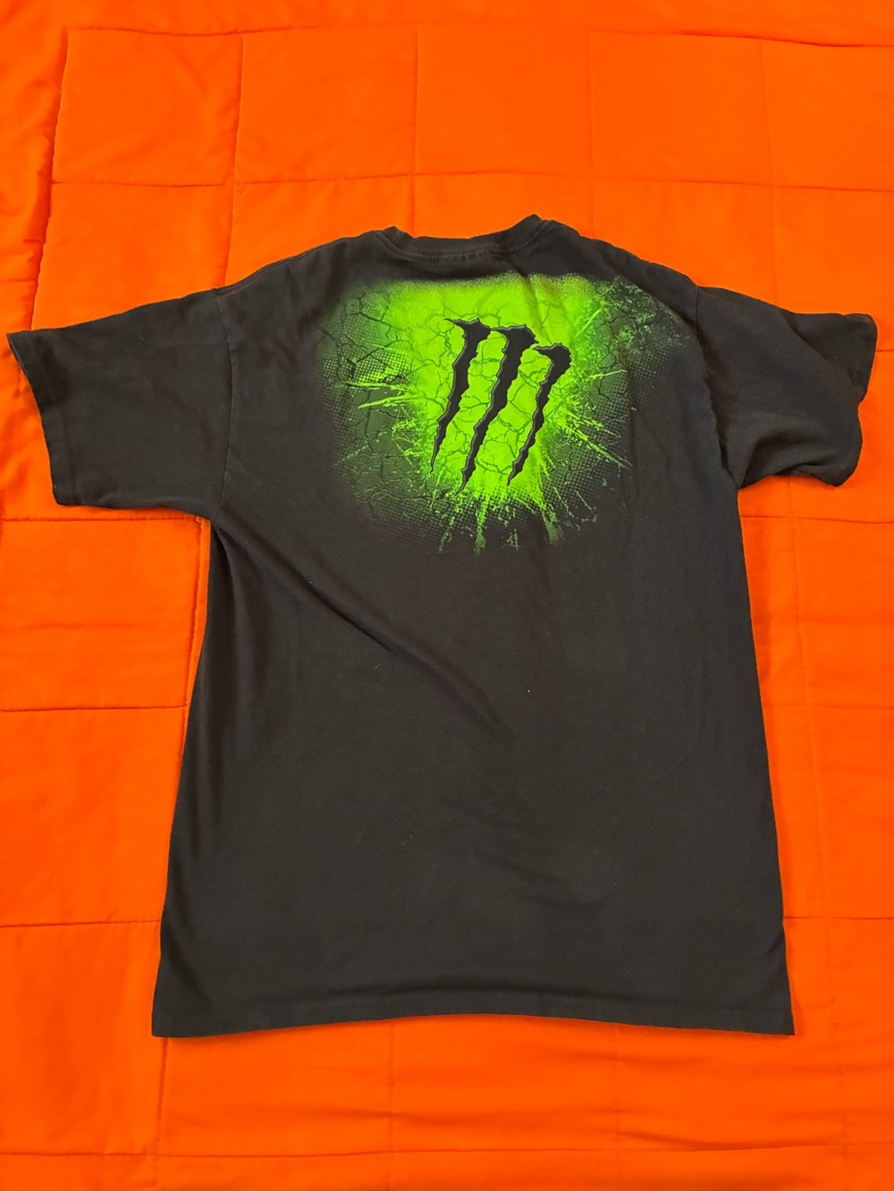 Y2K Monster Energy Shirt Mens Medium Black Graphic Print Short Sleeve